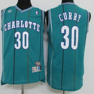 Hornets 30 Dell Curry Teal Hardwood Classics Jersey