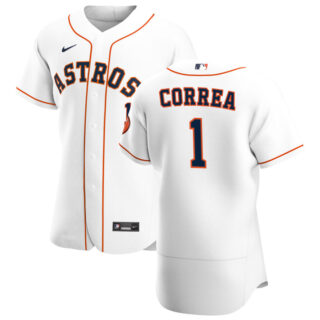 Houston Astros #1 Carlos Correa Men's Nike White Home 2020 Authentic Player MLB Jersey
