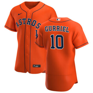 Houston Astros #10 Yuli Gurriel Men's Nike Orange Alternate 2020 Authentic Team MLB Jersey
