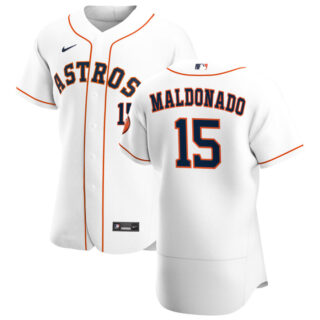 Houston Astros #15 Martin Maldonado Men's Nike White Home 2020 Authentic Player MLB Jersey