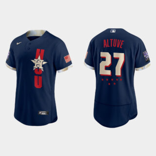 Houston Astros #27 Jose Altuve 2021 Mlb All Star Game Authentic Navy Jersey