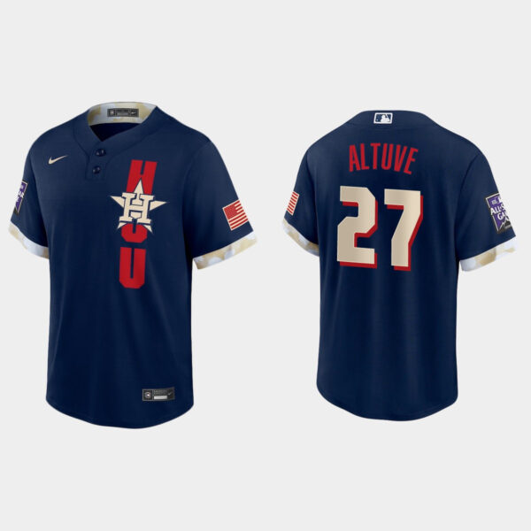 Houston Astros #27 Jose Altuve 2021 Mlb All Star Game Fan's Version Navy Jersey
