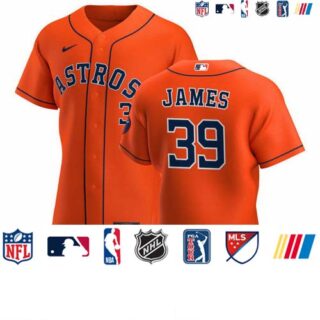 Houston Astros #39 Josh James Men's Nike Orange Alternate 2020 Authentic Team MLB Jersey