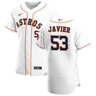 Houston Astros #53 Cristian Javier Men's Nike White Home 2020 Authentic Player MLB Jersey