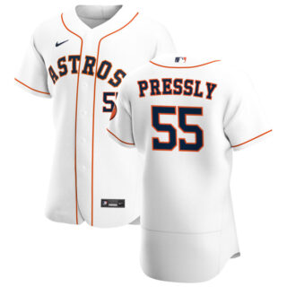 Houston Astros #55 Ryan Pressly Men's Nike White Home 2020 Authentic Player MLB Jersey
