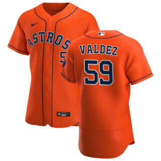 Houston Astros #59 Framber Valdez Men's Nike Orange Alternate 2020 Authentic Team MLB Jersey