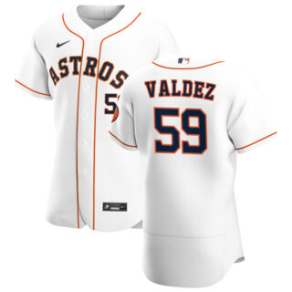 Houston Astros #59 Framber Valdez Men's Nike White Home 2020 Authentic Player MLB Jersey
