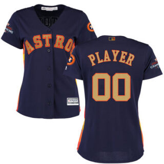 Houston Astros Navy 2018 Gold Program Women's Customized Cool Base Jersey