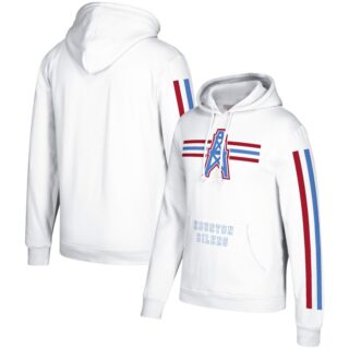 Houston Oilers Mitchell & Ness Three Stripe Pullover Hoodie White