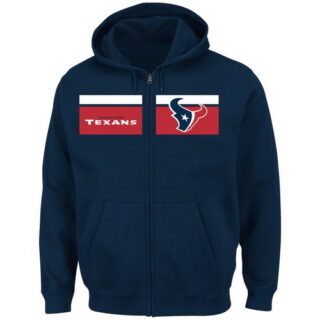 Houston Texans Majestic Touchback Full Zip Hoodie Navy