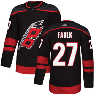 Hurricanes #27 Justin Faulk Black Alternate Authentic Stitched Hockey Jersey