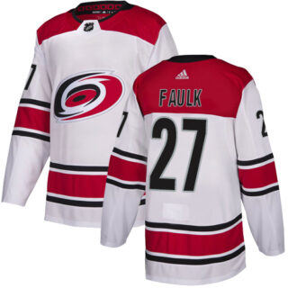 Hurricanes #27 Justin Faulk White Road Authentic Stitched Hockey Jersey