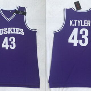Huskies The 6th Marlon Wayans 43 Kenny Tyler Purple Stitched Movie Basketball Jersey