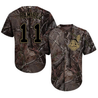 Indians #11 Jose Ramirez Camo Realtree Collection Cool Base Stitched Youth Baseball Jersey