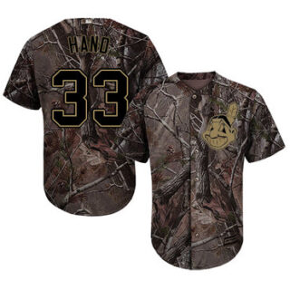 Indians #33 Brad Hand Camo Realtree Collection Cool Base Stitched Baseball Jersey