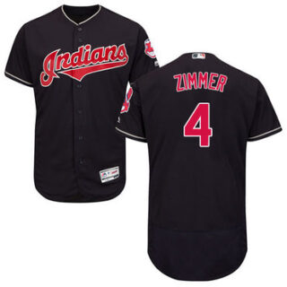Indians #4 Bradley Zimmer Navy Blue Flexbase Authentic Collection Stitched Baseball Jersey