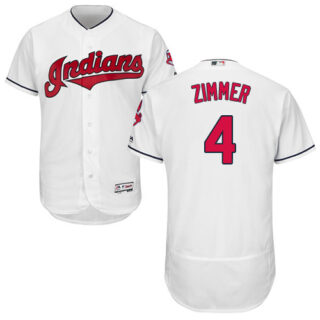Indians #4 Bradley Zimmer White Flexbase Authentic Collection Stitched Baseball Jersey