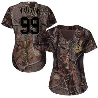 Indians #99 Ricky Vaughn Camo Realtree Collection Cool Base Women's Stitched Baseball Jersey