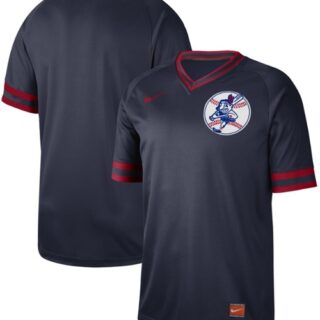 Indians Blank Navy Authentic Cooperstown Collection Stitched Baseball Jersey