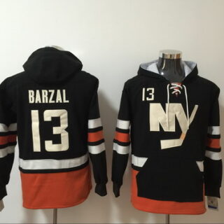 Islanders 13 Mathew Barzal Black All Stitched Hooded Sweatshirt