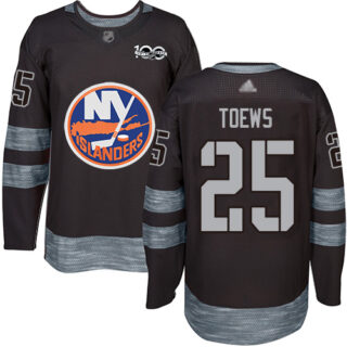Islanders #25 Devon Toews Black 1917-2017 100th Anniversary Stitched Hockey Jersey