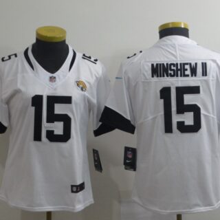 Jaguars 15 Gardner Minshew II White Women Vapor Untouchable Limited Jersey