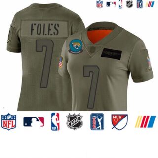 Jaguars #7 Nick Foles Camo Women's Stitched Football Limited 2019 Salute to Service Jersey