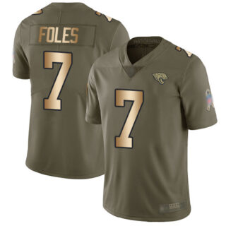 Jaguars #7 Nick Foles Olive Gold Youth Stitched Football Limited 2017 Salute to Service Jersey