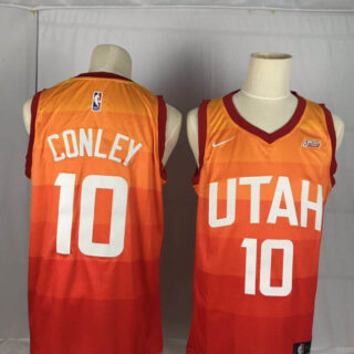 Jazz 10 Mike Conley Orange City Edition Nike Swingman Jersey