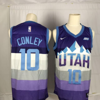 Jazz 10 Mike Conley Purple City Edition Nike Swingman Jersey
