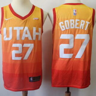 Jazz 27 Rudy Gobert Orange City Edition Nike Swingman Jersey