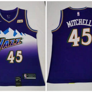 Jazz 45 Donovan Mitchell Purple Nike Swingman Jersey