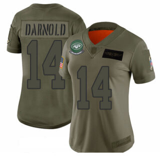 Jets #14 Sam Darnold Camo Women's Stitched Football Limited 2019 Salute to Service Jersey