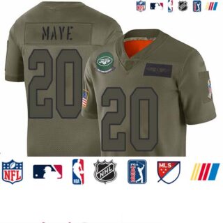 Jets #20 Marcus Maye Camo Youth Stitched Football Limited 2019 Salute to Service Jersey