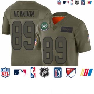 Jets #89 Chris Herndon Camo Men's Stitched Football Limited 2019 Salute To Service Jersey