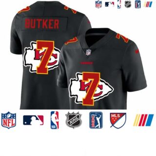 Kansas City Chiefs #7 Harrison Butker Men's Nike Team Logo Dual Overlap Limited NFL Jersey Black