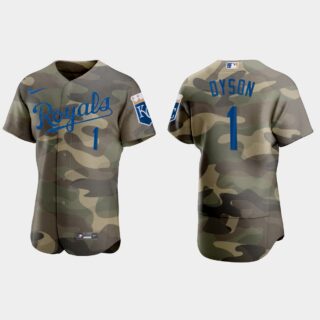 Kansas City Royals #1 Jarrod Dyson Men's Nike 2021 Armed Forces Day Authentic MLB Jersey -Camo