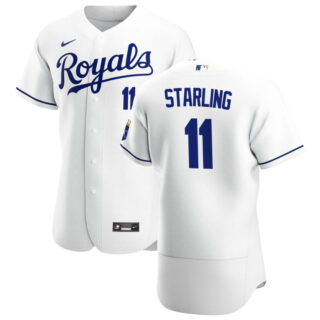 Kansas City Royals #11 Bubba Starling Men's Nike White Home 2020 Authentic Player MLB Jersey
