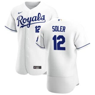 Kansas City Royals #12 Jorge Soler Men's Nike White Home 2020 Authentic Player MLB Jersey