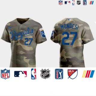 Kansas City Royals #27 Adalberto Mondesi Men's Nike 2021 Armed Forces Day Authentic MLB Jersey -Camo
