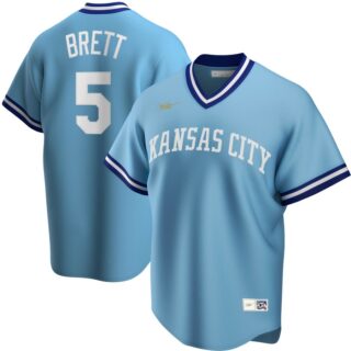 Kansas City Royals #5 George Brett Nike Road Cooperstown Collection Player MLB Jersey Light Blue