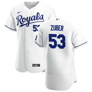 Kansas City Royals #53 Tyler Zuber Men's Nike White Home 2020 Authentic Player MLB Jersey