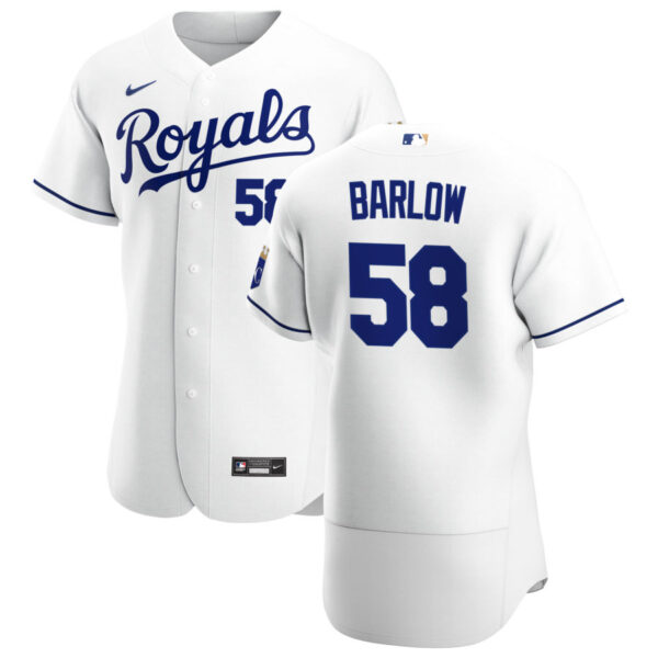 Kansas City Royals #58 Scott Barlow Men's Nike White Home 2020 Authentic Player MLB Jersey
