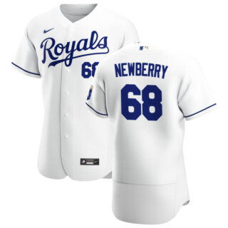 Kansas City Royals #68 Jake Newberry Men's Nike White Home 2020 Authentic Player MLB Jersey