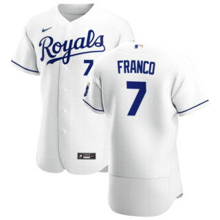 Kansas City Royals #7 Maikel Franco Men's Nike White Home 2020 Authentic Player MLB Jersey