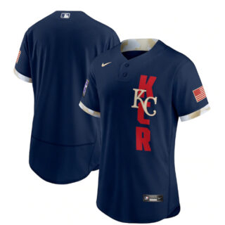 Kansas City Royals Blank 2021 Navy All-Star Flex Base Stitched MLB Jersey_1