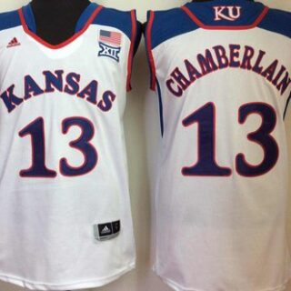 Kansas Jayhawks 13 Wilt Chamverlain White College Basketball Jersey