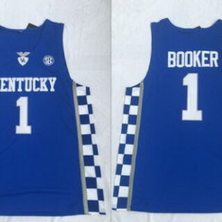 Kentucky Wildcats 1 Devin Booker Blue College Basketball Jersey