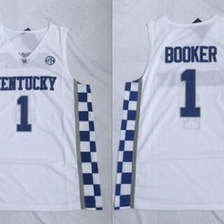 Kentucky Wildcats 1 Devin Booker White College Basketball Jersey