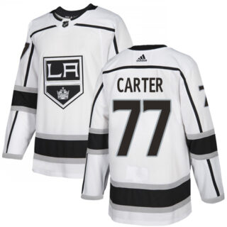 Kings #77 Jeff Carter White Road Authentic Stitched Hockey Jersey